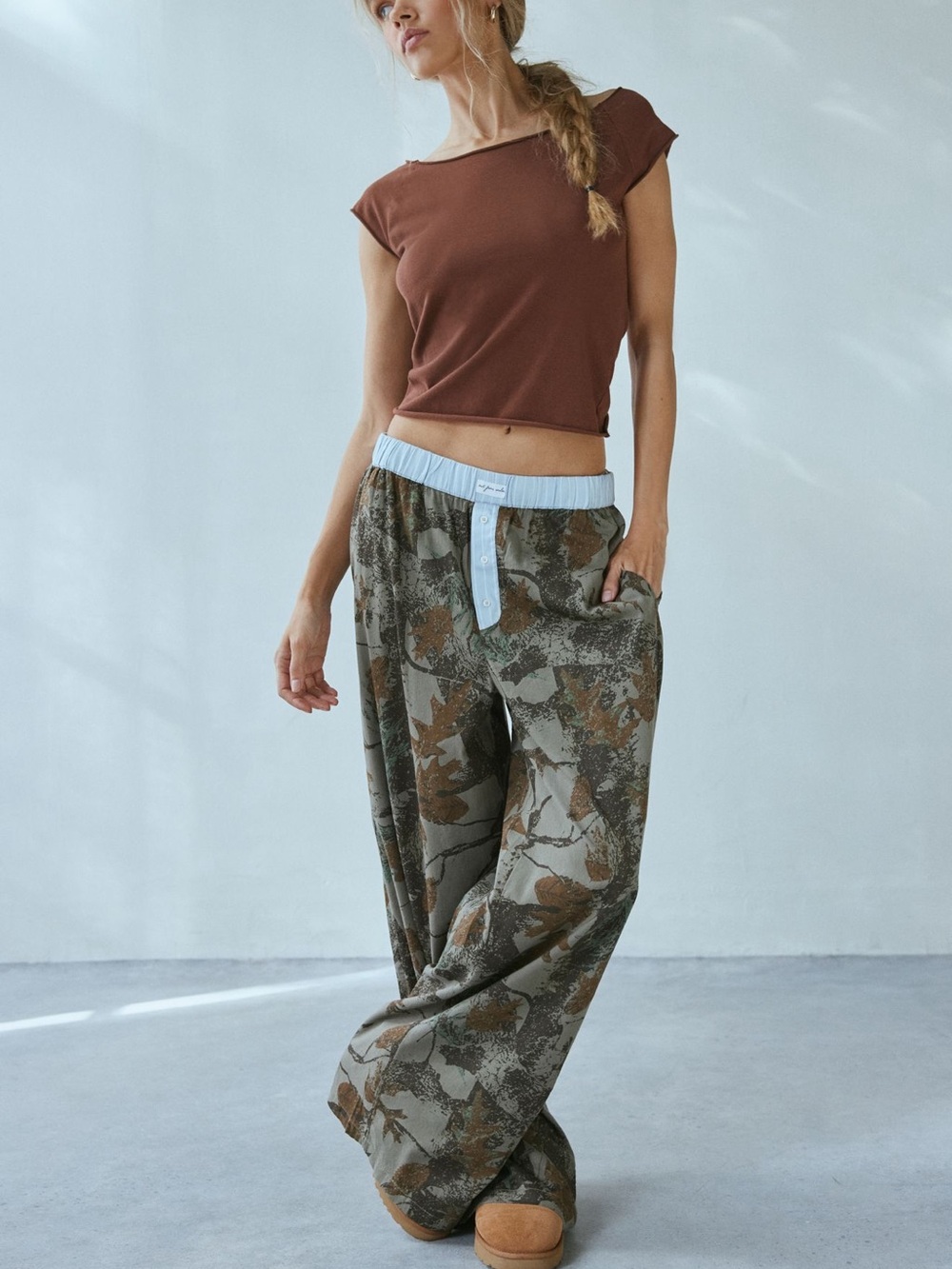 Urban Outfitters Out From Under Avril Boxer Pants in Camo